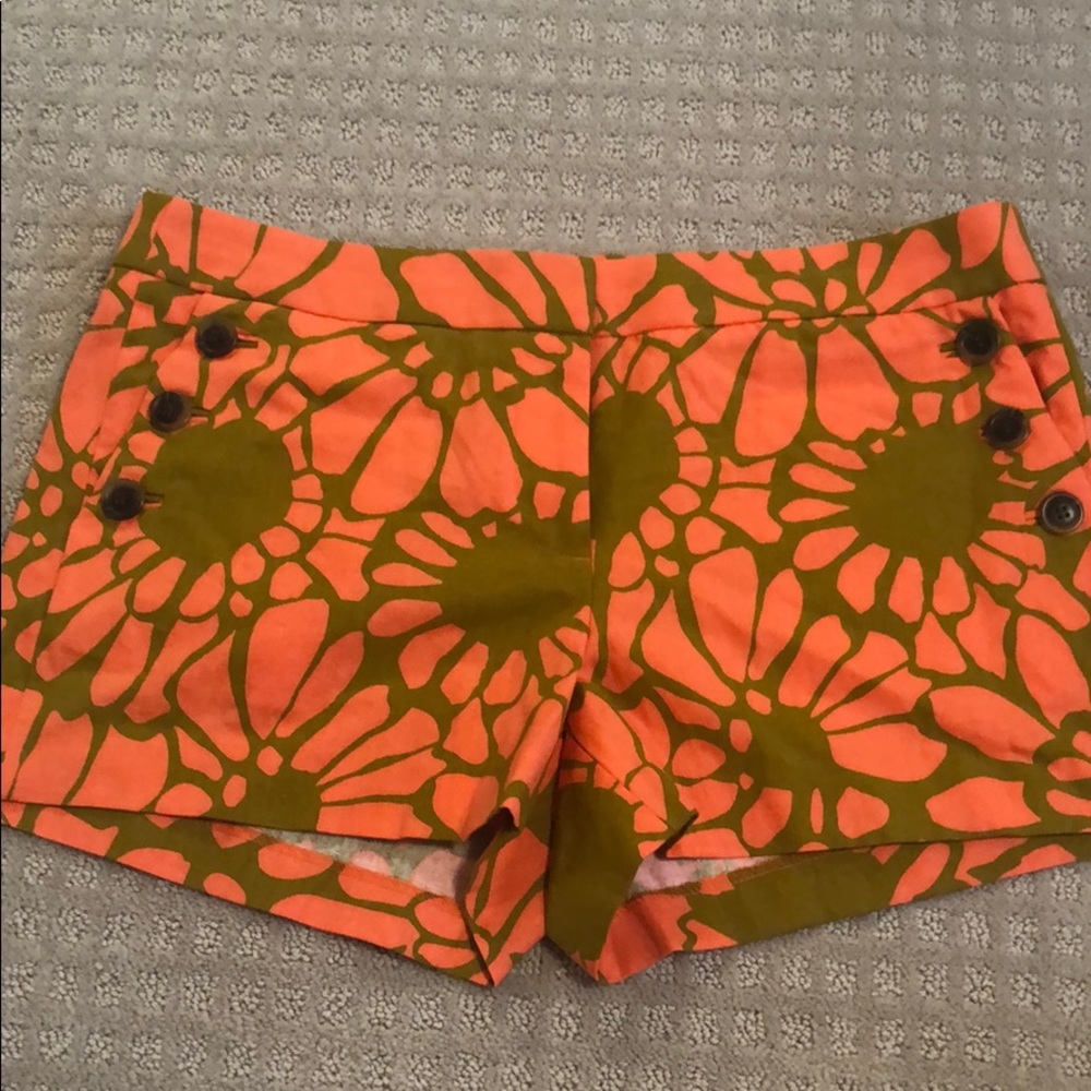 J Crew Orange Flower Shorts